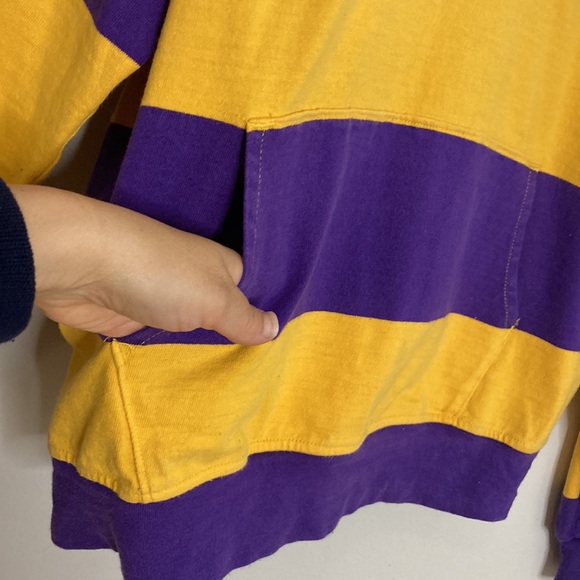 Barbarian Rugby Casuals Hoodie Men's Medium Laurier University Purple Yellow - Picture 5 of 11
